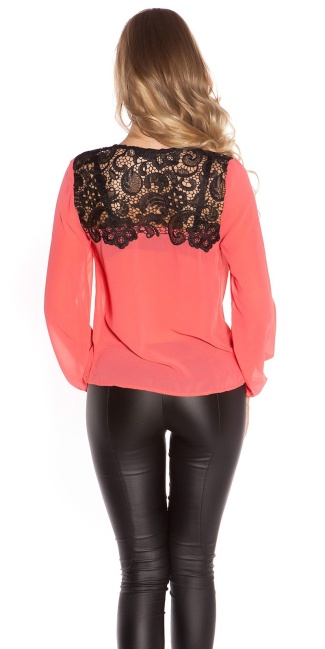 blouse with embroidery Coral